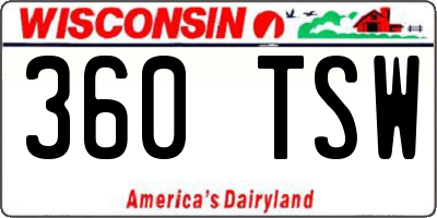 WI license plate 360TSW