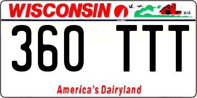 WI license plate 360TTT