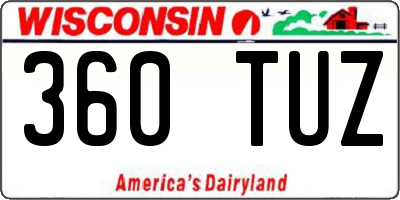 WI license plate 360TUZ