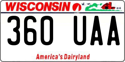 WI license plate 360UAA