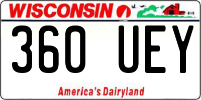 WI license plate 360UEY