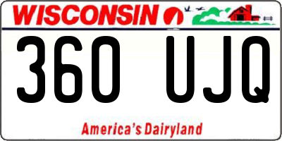 WI license plate 360UJQ