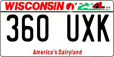 WI license plate 360UXK
