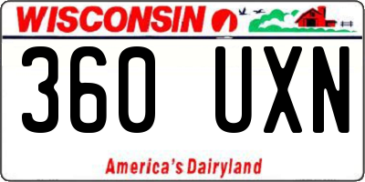 WI license plate 360UXN
