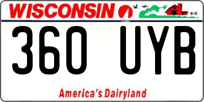 WI license plate 360UYB
