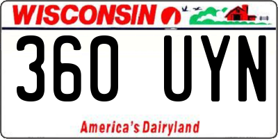 WI license plate 360UYN