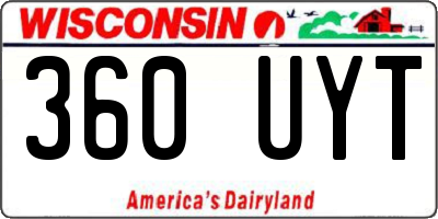 WI license plate 360UYT