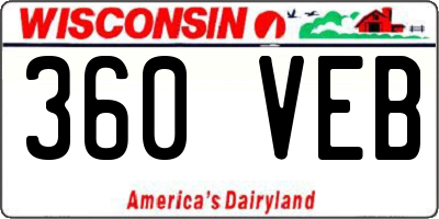 WI license plate 360VEB