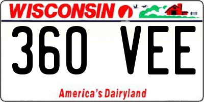 WI license plate 360VEE