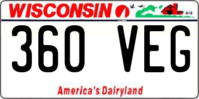 WI license plate 360VEG