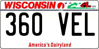 WI license plate 360VEL