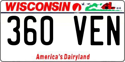 WI license plate 360VEN