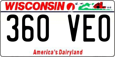 WI license plate 360VEO
