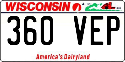WI license plate 360VEP