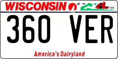 WI license plate 360VER