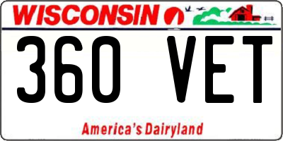WI license plate 360VET