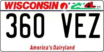 WI license plate 360VEZ