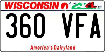 WI license plate 360VFA