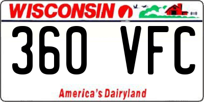 WI license plate 360VFC