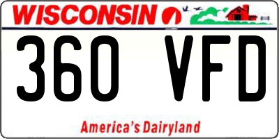 WI license plate 360VFD