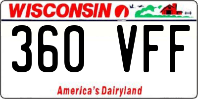 WI license plate 360VFF