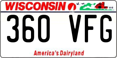 WI license plate 360VFG