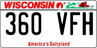 WI license plate 360VFH