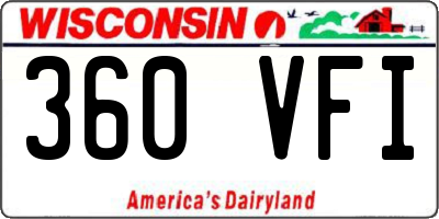 WI license plate 360VFI