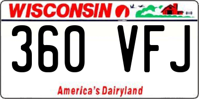 WI license plate 360VFJ