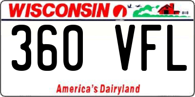 WI license plate 360VFL