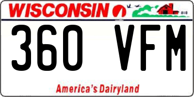 WI license plate 360VFM