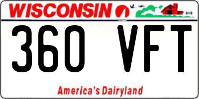 WI license plate 360VFT