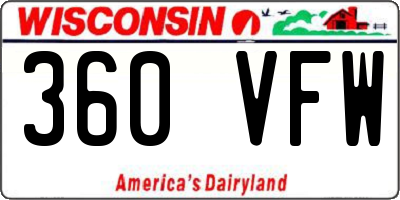 WI license plate 360VFW