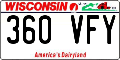 WI license plate 360VFY