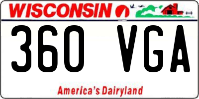 WI license plate 360VGA