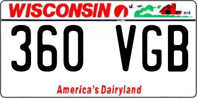 WI license plate 360VGB