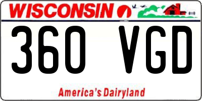 WI license plate 360VGD