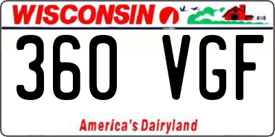 WI license plate 360VGF