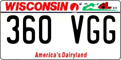 WI license plate 360VGG