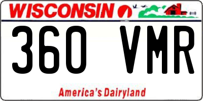 WI license plate 360VMR