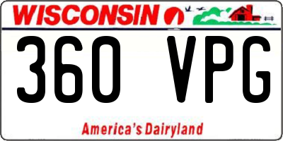 WI license plate 360VPG