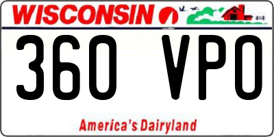 WI license plate 360VPO