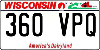 WI license plate 360VPQ