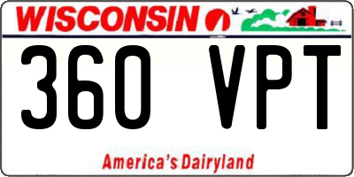 WI license plate 360VPT