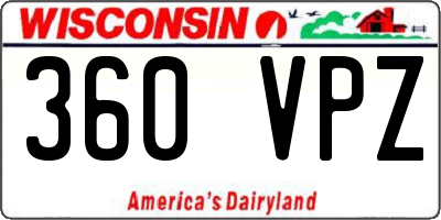 WI license plate 360VPZ