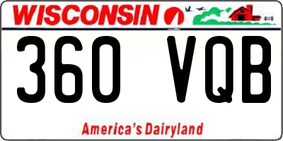 WI license plate 360VQB