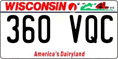 WI license plate 360VQC