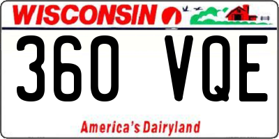 WI license plate 360VQE