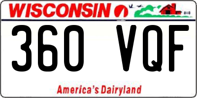 WI license plate 360VQF