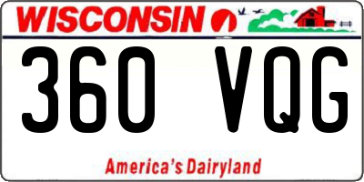 WI license plate 360VQG